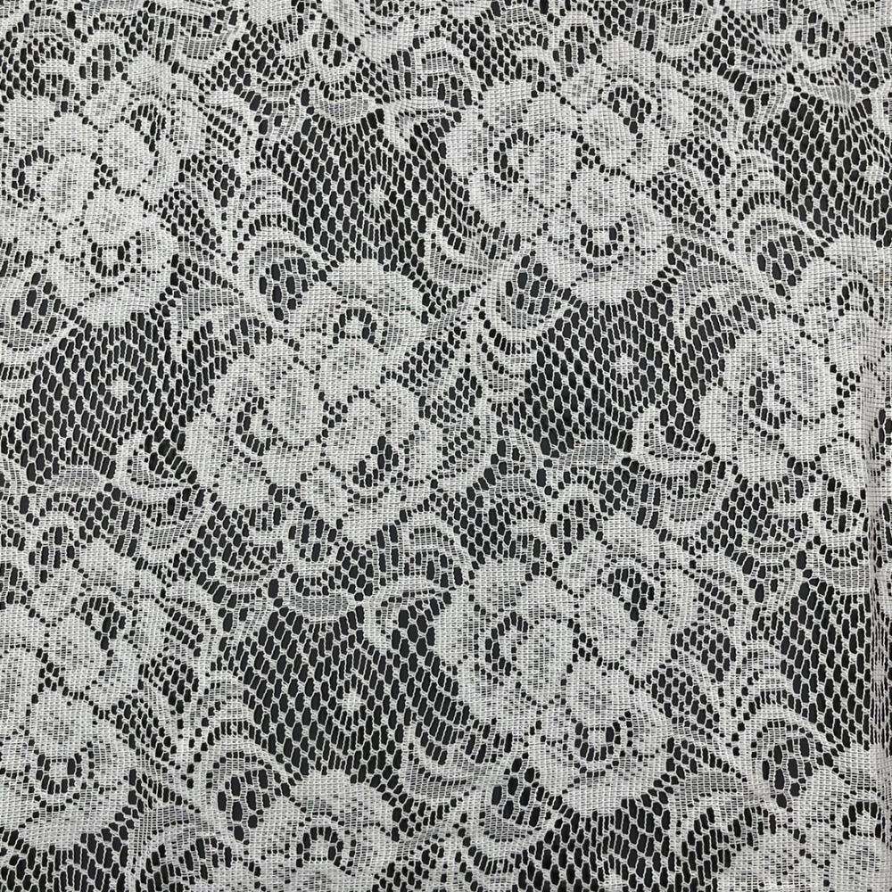 Vintage Lace Floral Rose Window Valance Curtains White Ruffled Sheer Cottage